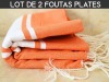 Lot 2x Fouta plate Orange Carotte