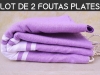 Lot 2x Fouta plate Violet Pastel