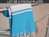Lot 2x Fouta plate Bleu Azur