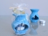 Brûle-Parfum Artisanal Céramique Turquoise + fiole parfum Jasmin- Dispo fin octobre