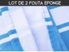 Précommande / dispo dès le 05/02 - Lot 2x Fouta doublée éponge Bleu Marine plate 