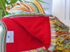 Serviette Fouta Jamaïques Doublée Eponge Rouge - Plate