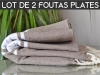 Lot 2x Fouta plate Gris Taupe