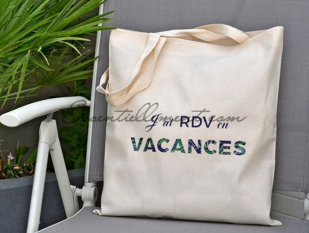 Sac Tote Bag "J'ai RDV en Vacances"