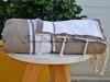 Fouta Gris Taupe Doublée Eponge Blanche - Plate